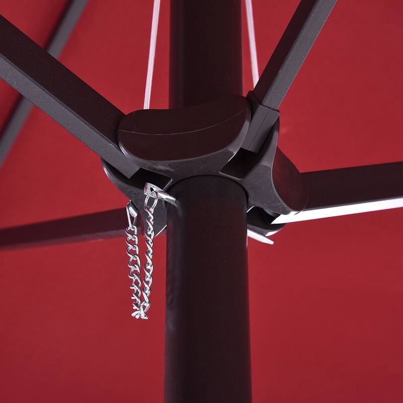 Patio Umbrella 2-Sided Outdoor Parasol with Crank Handle and Vent, for Backyard Patio Pool, Burgundy