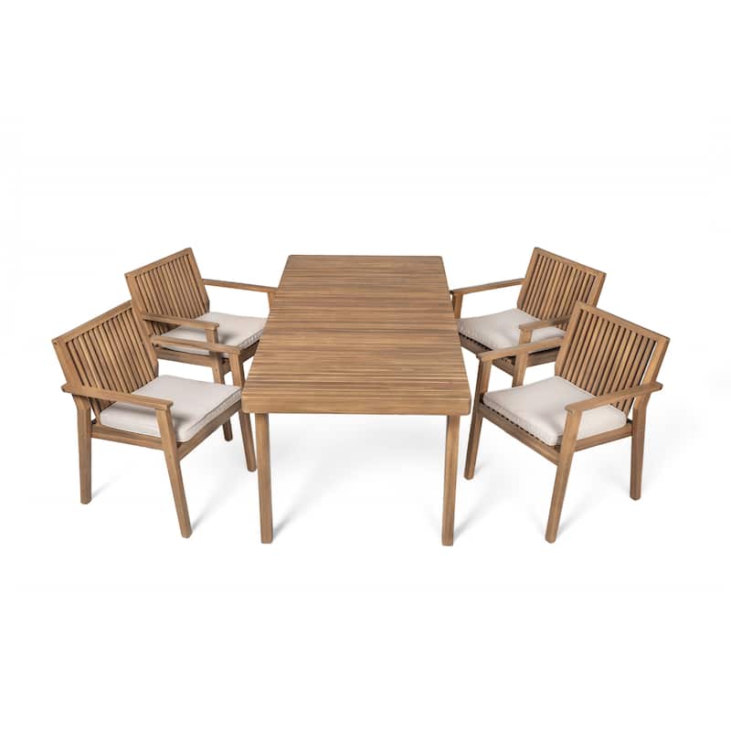 Christopher Knight Home - Selene Outdoor Acacia Wood Dining Set