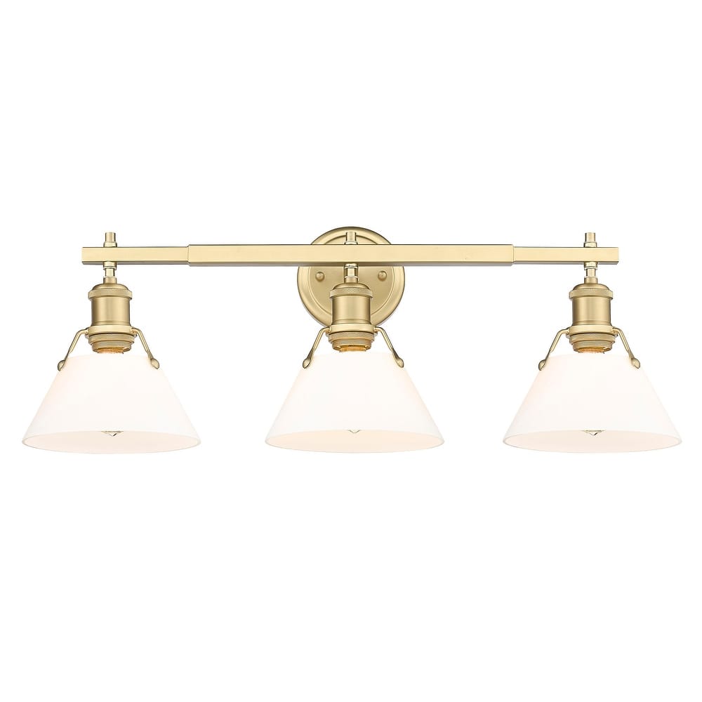 Yep by Golden Lighting Orwell 3-light Vanity in Brushed Champagne Brass and Clear Glass