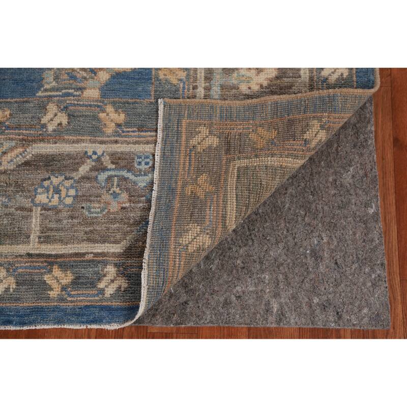 Hand Knotted Oriental 100% Wool Carpet Transitional Medallion Navy Blue & Blues Oushak Area Rug - 12' 1'' X 9' 1''