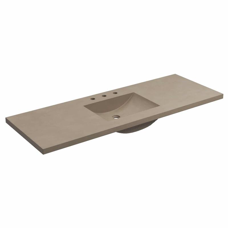 Palomar 60-inch NativeStone Bathroom Sink - Earth - Three Faucet Holes - 60.5"