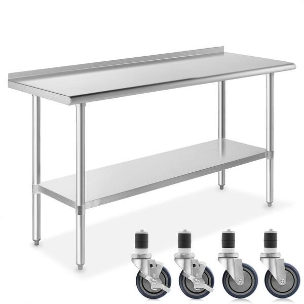Shop 72 X 24 Inch Nsf Stainless Steel Prep Table With 4 Casters By Gridmann 72 Inches Long X 24 In Deep Overstock 31490956