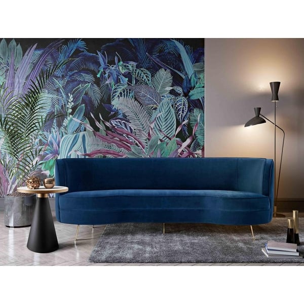 Flare Navy Velvet Sofa Overstock 26958812