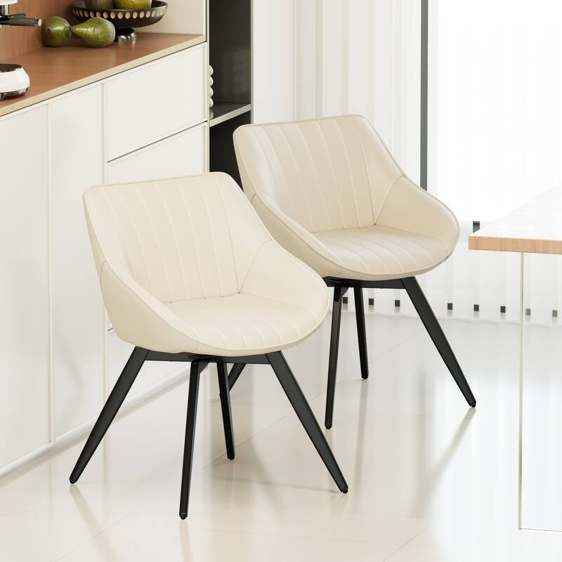 Set Of 2 Dining Chairs With Metal Legs