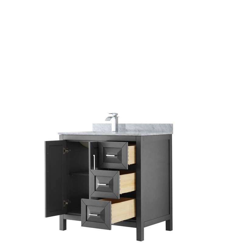 Daria 36-inch Single Vanity, Marble Top, No Mirror