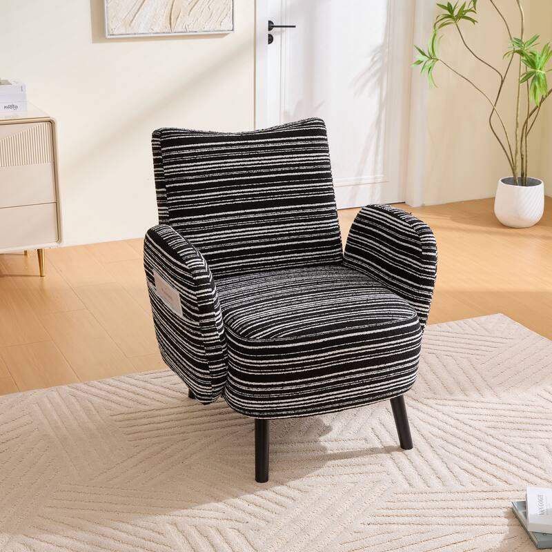 Modern style armchair with sanded fabric