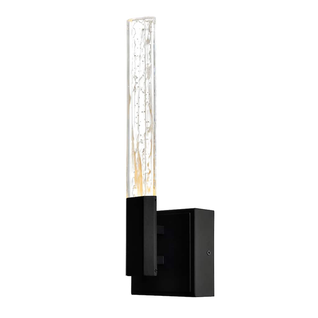Greta Integrated LED 5in Black Wall Light with Handcrafted Glass