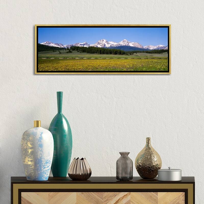 iCanvas "Sawtooth Range, Sawtooth National Recreation Area, Idaho, USA" by Panoramic Images Framed Canvas Print
