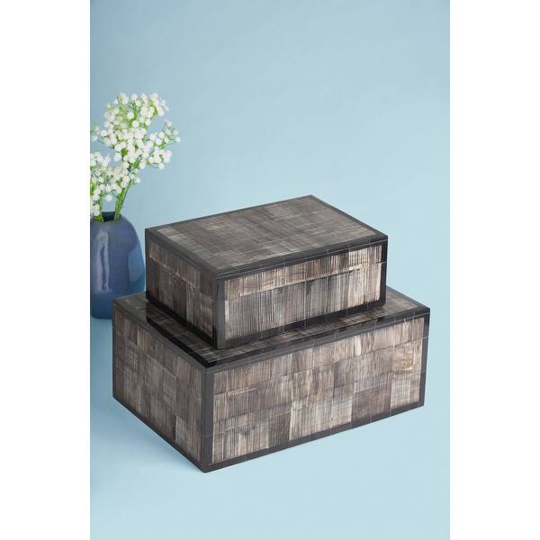 slide 2 of 6, GAURI KOHLI Bermuda Decorative Boxes, Set of 2 Brown