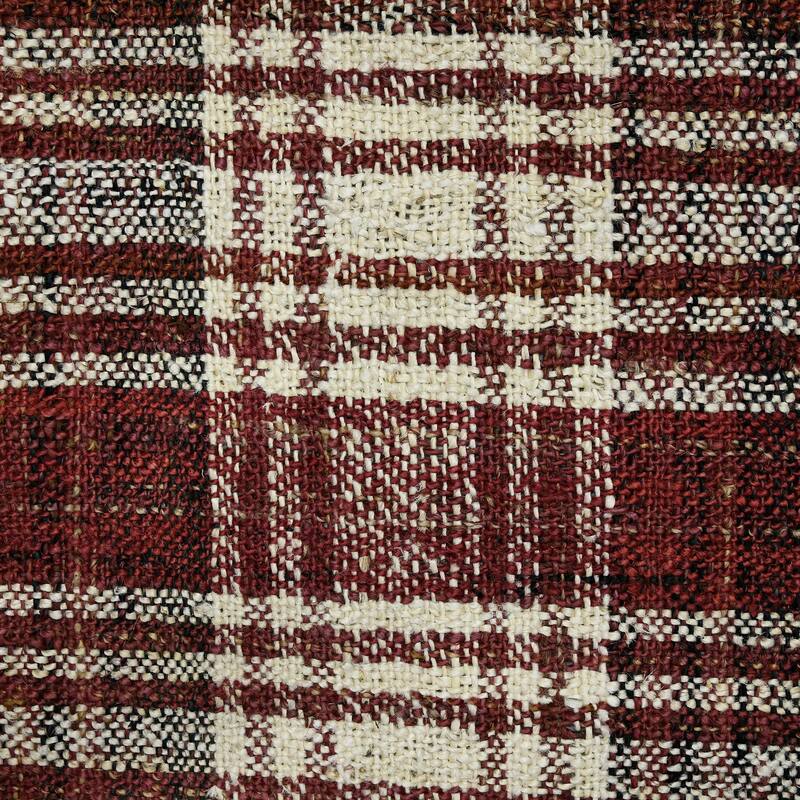 Carbon Loft Whishaw Brick Red Jute Handspun Plaid Area Rug
