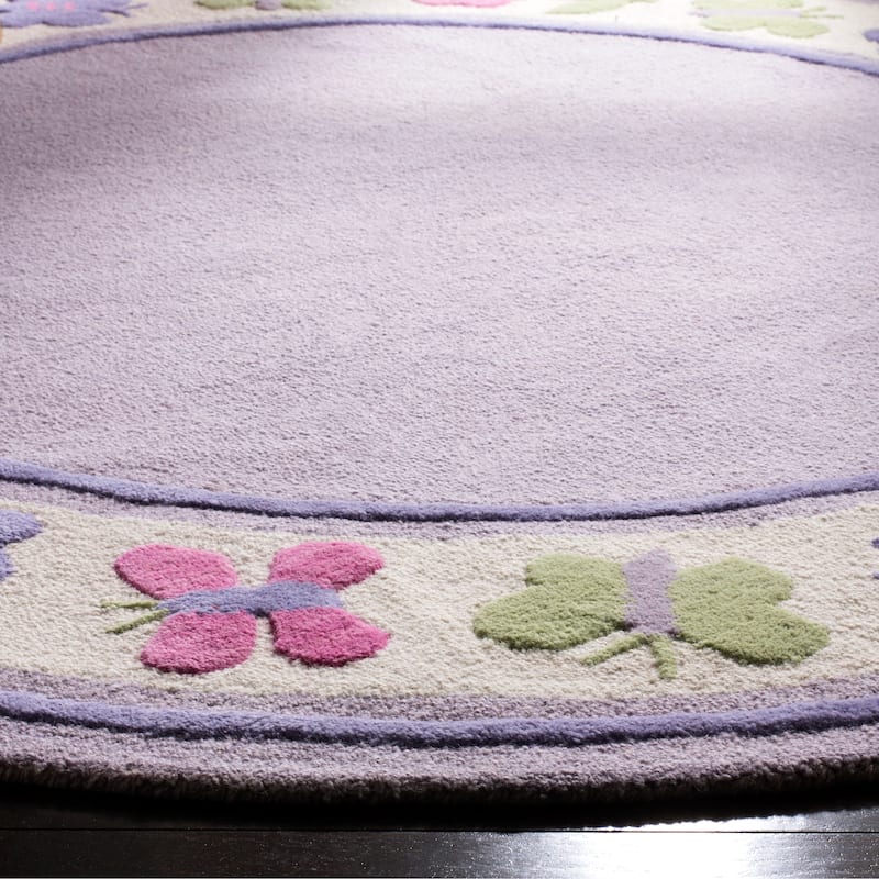 SAFAVIEH Handmade Children's Butterflies Garden New Zealand Wool Rug