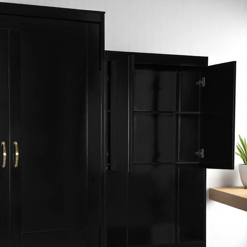Multi-Functional Queen Murphy Bed with Desk, Vanity, and Cabinets for Space-Saving