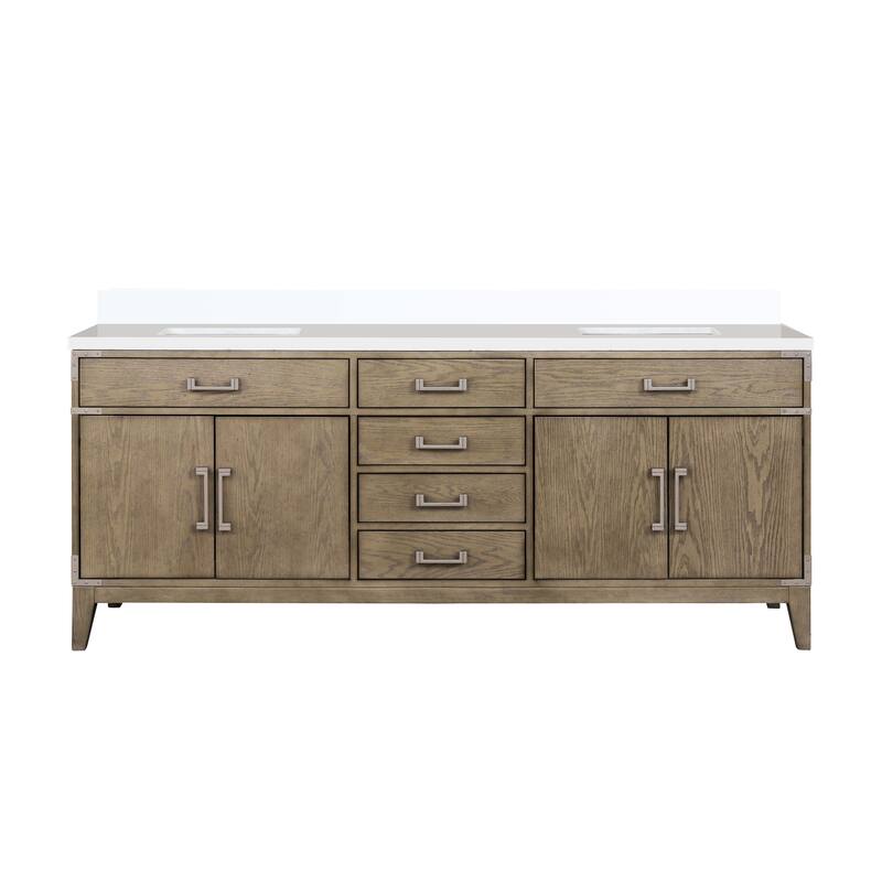 Laurel 60 in W x 22 in D Black Oak Double Bath Vanity and Cultured Marble Top
