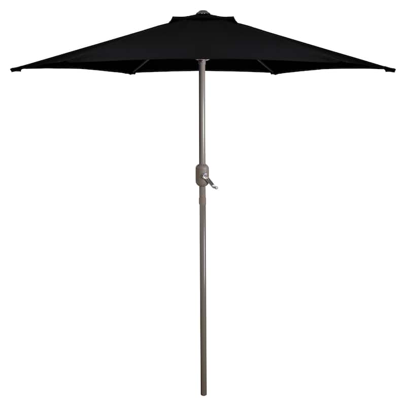 7.5ft Outdoor Patio Market Umbrella with Hand Crank, Black