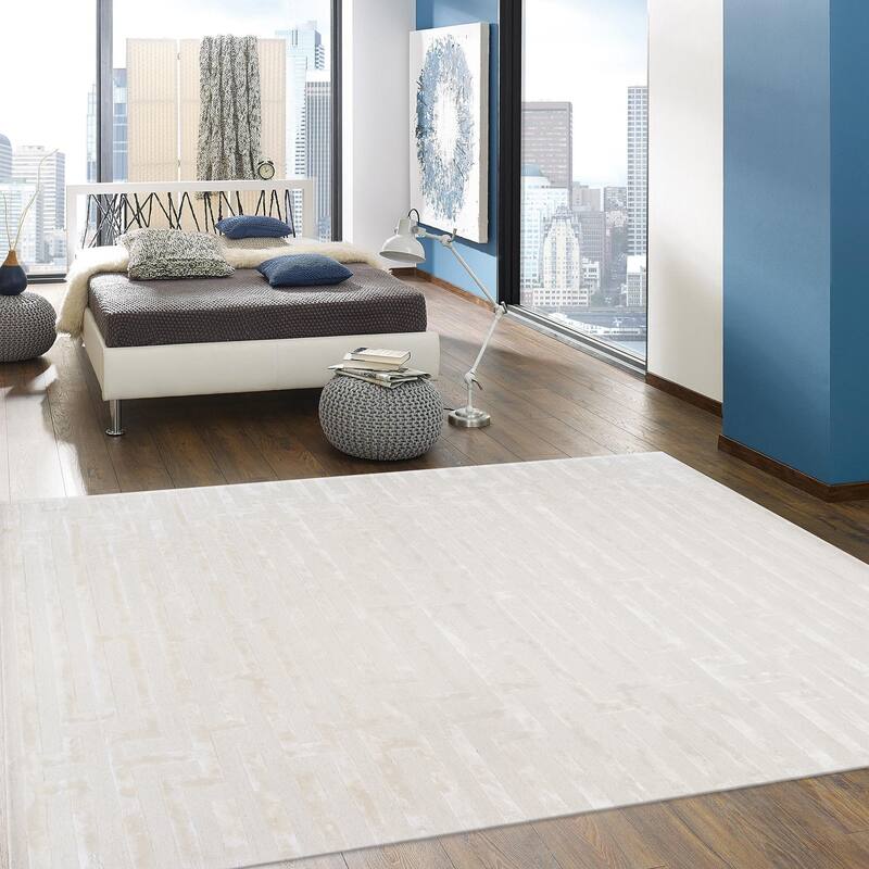 Pasargad Home Edgy Hand-Tufted Bsilk & Wool Area Rug