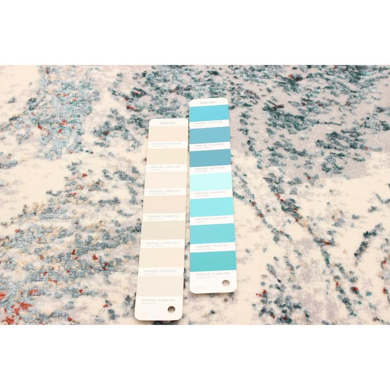 ECARPETGALLERY Machine Woven Tribeca Teal Area Rug