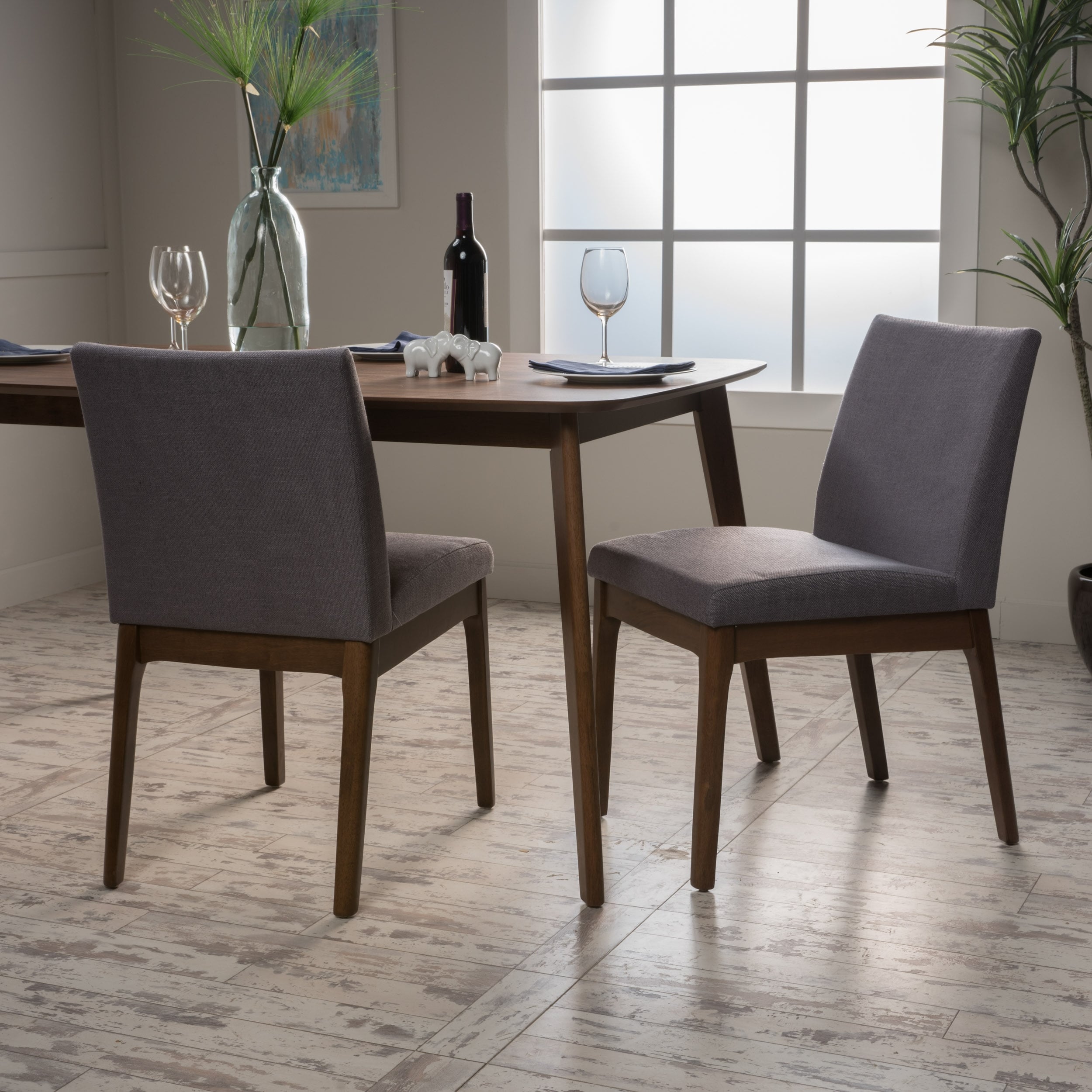 Christopher Knight Home Kwame Upholstered Rubberwood Dining Chairs (Set of 2)