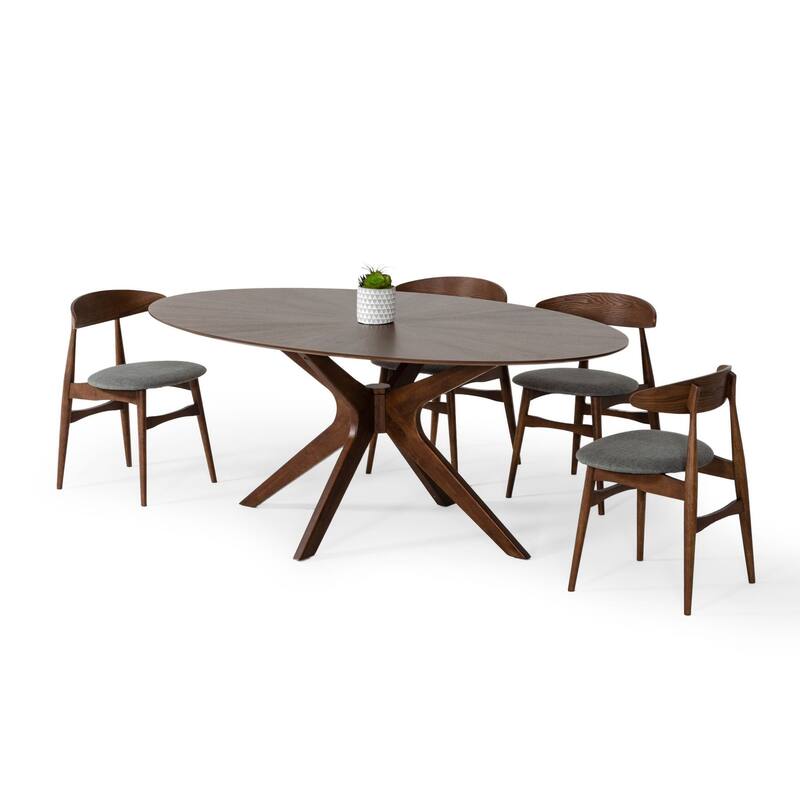 Modrest Prospect Modern Oval Walnut Dining Table