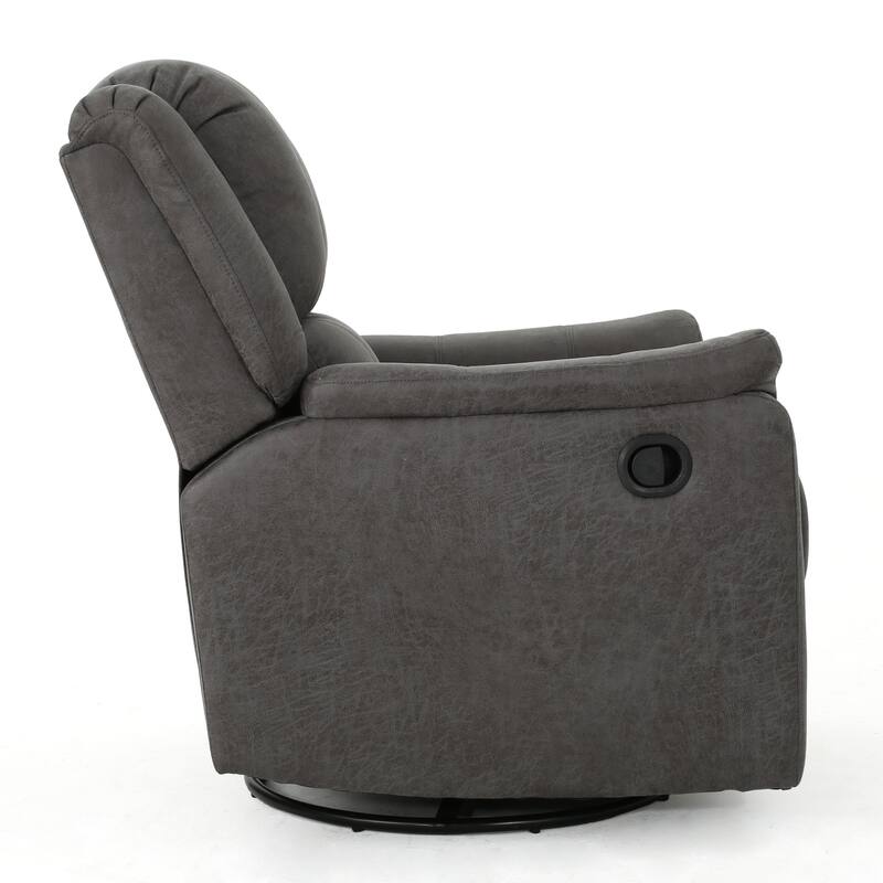Swivel Rocking Recliner Chair with Footrest, Upholstered Glider Nursery Chair for Living Room, Nursery, Manual Single Sofa