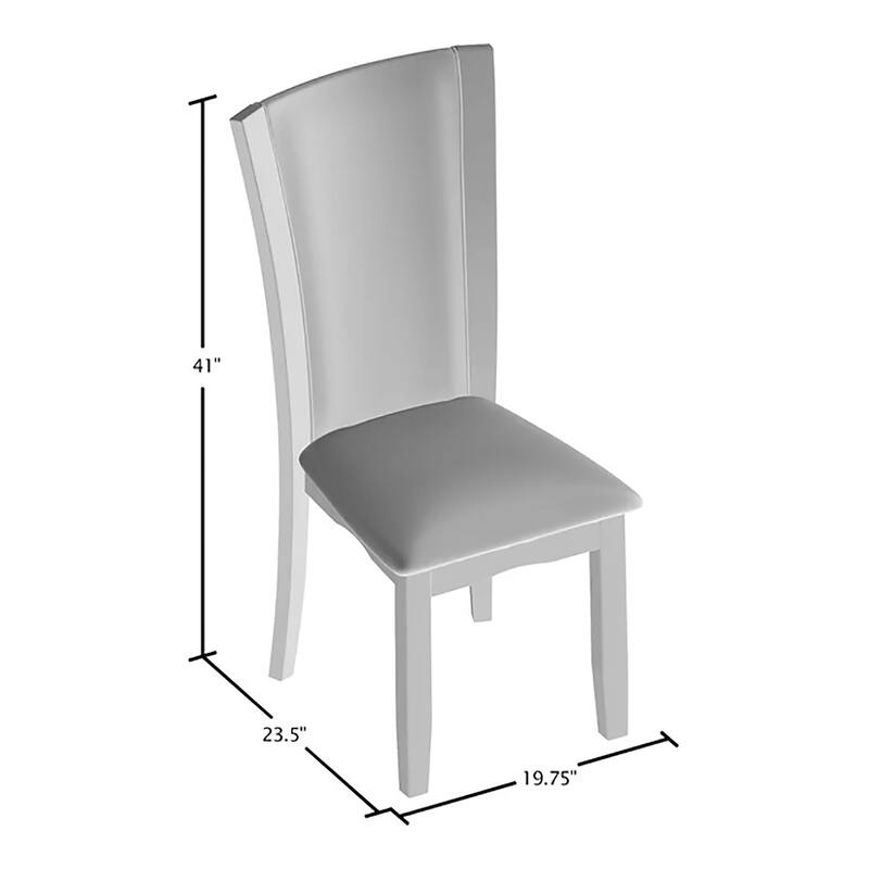 Row Contemporary Faux Leather Upholstered Dining Chairs by Furniture of America (Set of 2)