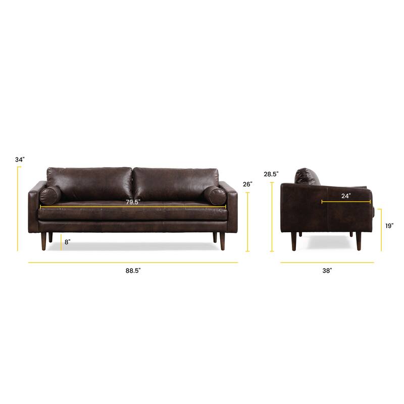 Poly & Bark Napa 88.5" Sofa - Genuine Italian Leather
