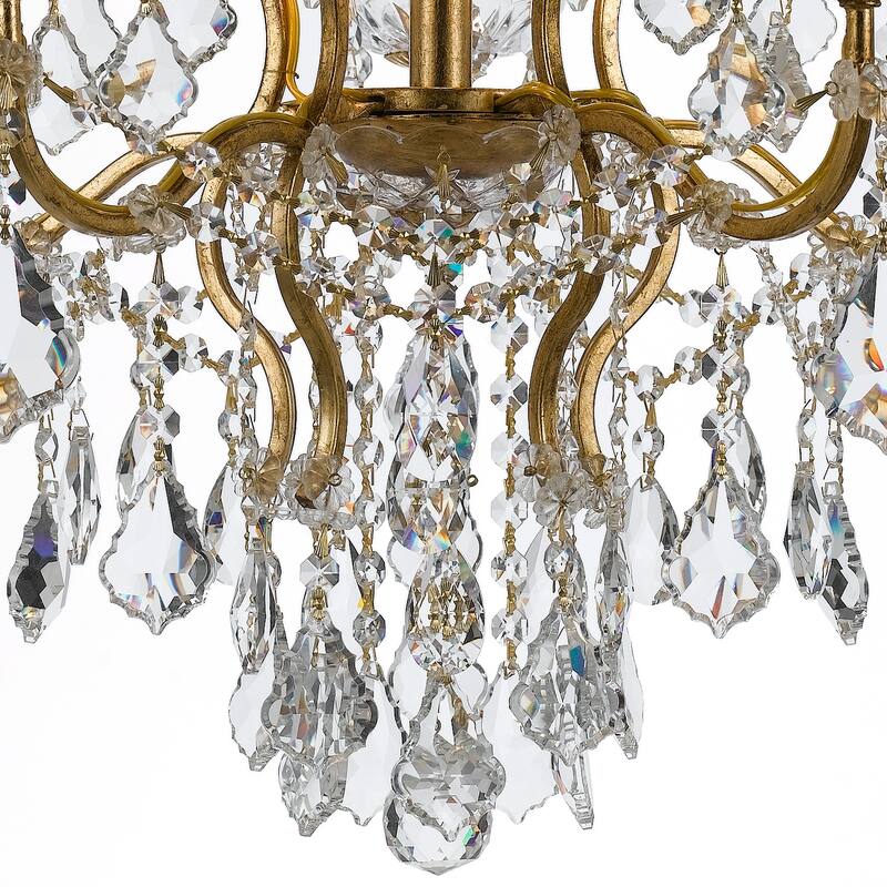 Filmore 6 Light Swarovski Strass Crystal Gold Chandelier - 23'' W x 25'' H