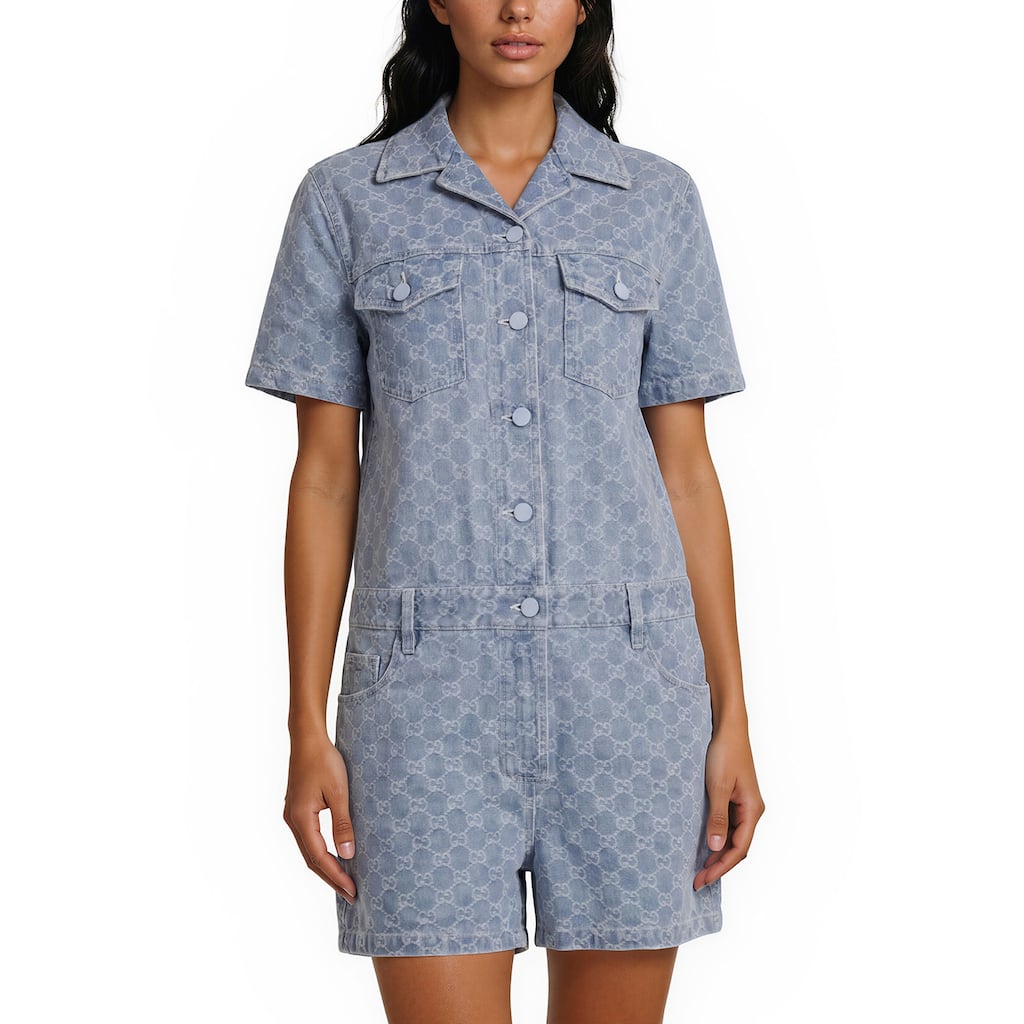 Gucci GG Denim Romper