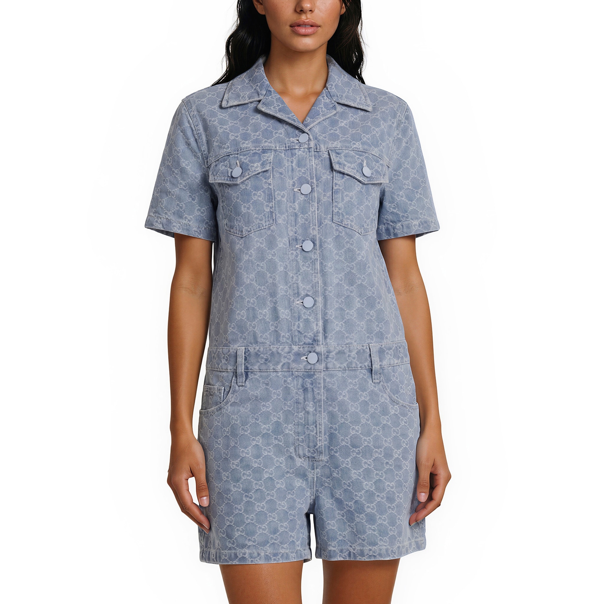 Gucci GG Denim Romper