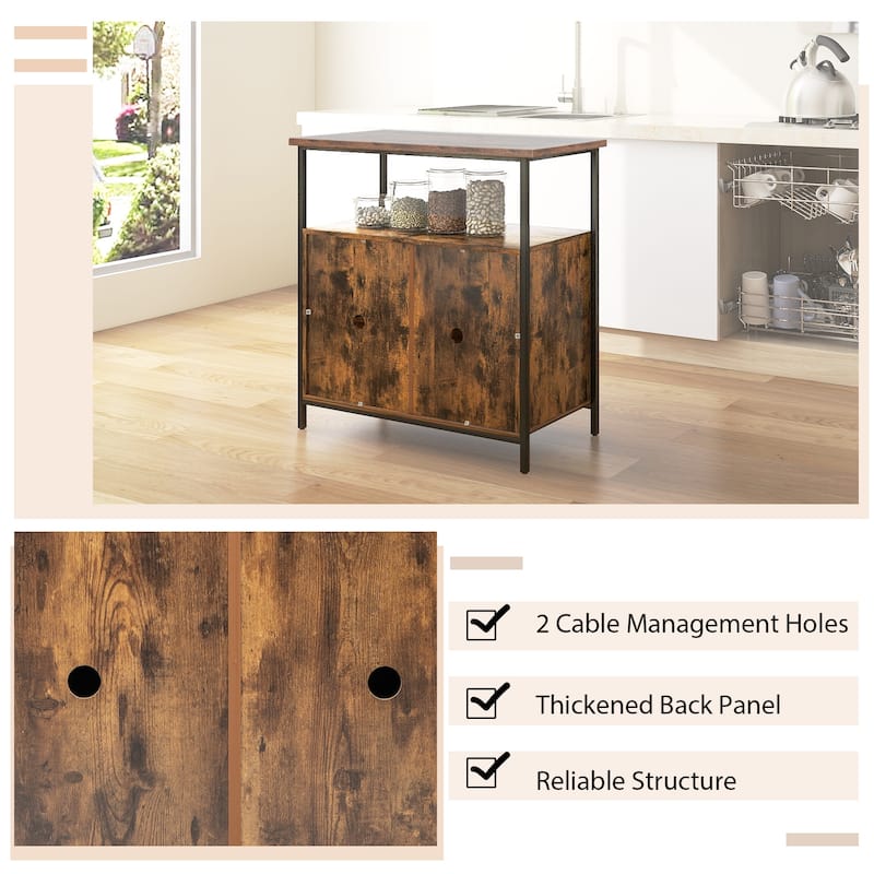 Costway Industrial 2-Door Buffet Sideboard Kitchen Cupboard Storage - See Details