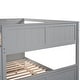 preview thumbnail 12 of 48, Elegant Full Over Full Bunk Bed, Twin Size Trundle with Removable Casters, Split into Two Separate Beds, Space-saving, Gray