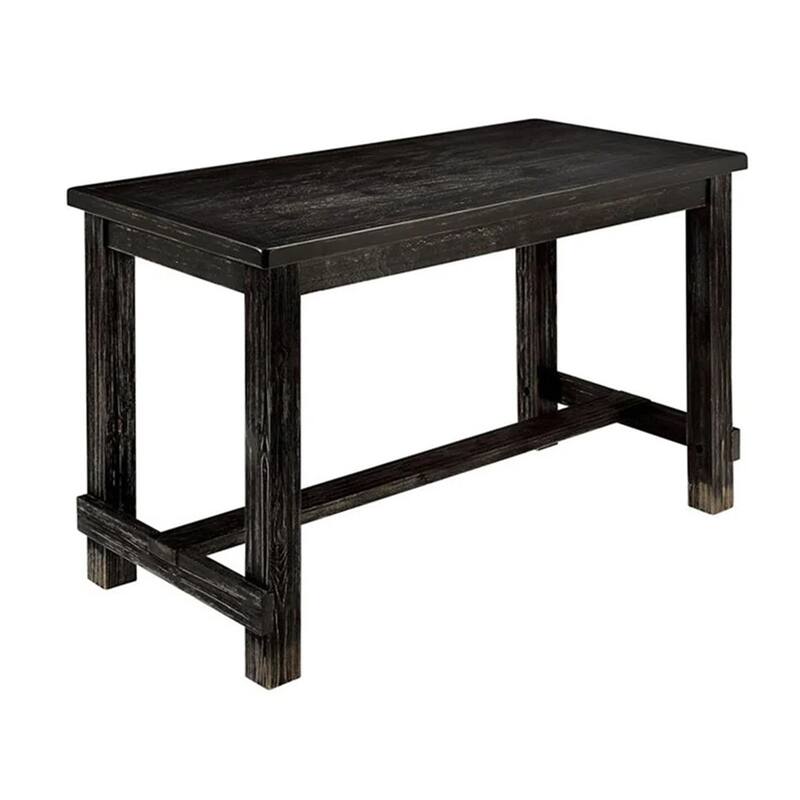 Bega 5pc Counter Height Table and Chair Set, Ivory Upholstery, Black