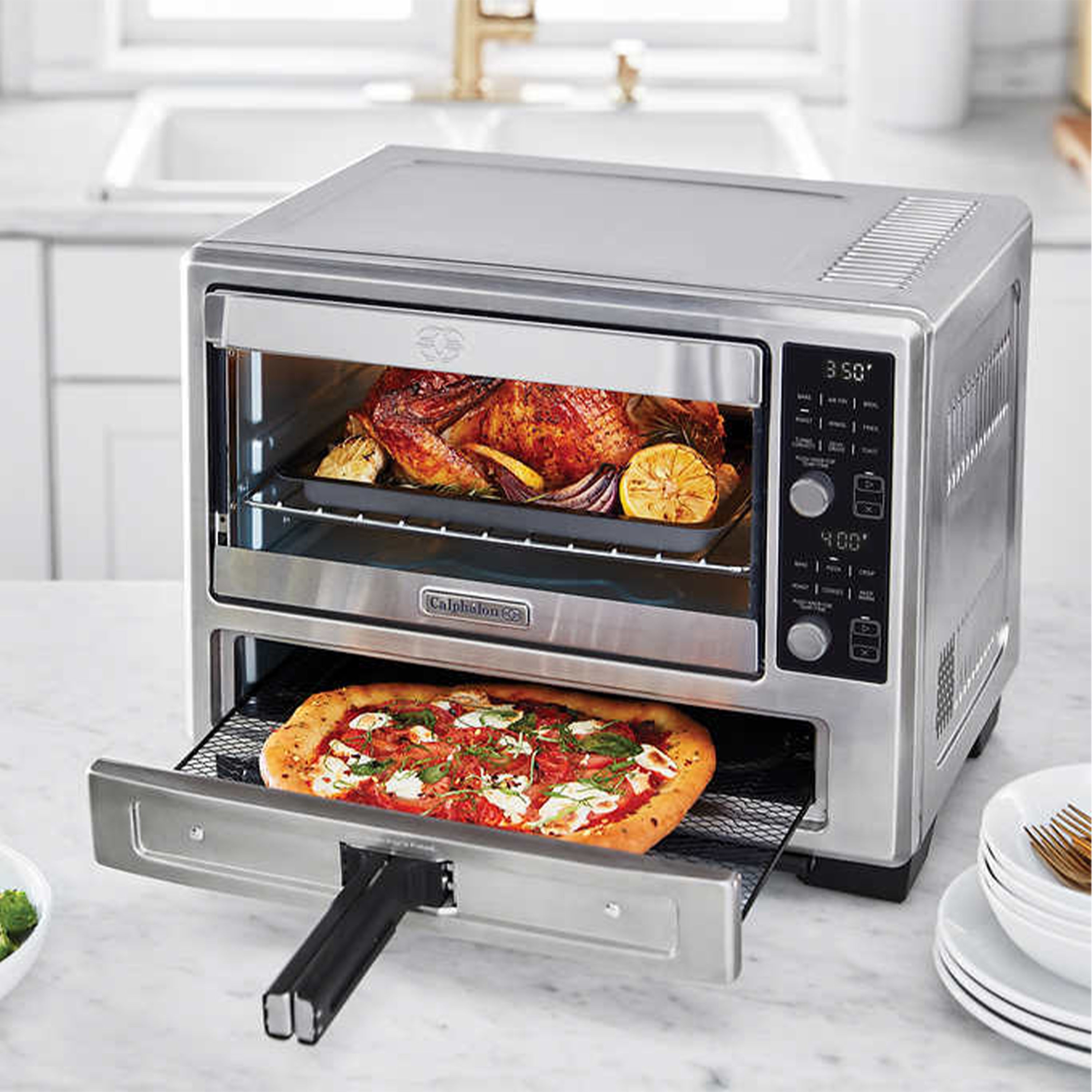 Calphalon Performance Air Fry Convection Oven, Countertop Toaster Oven, Dark Stainless Steel