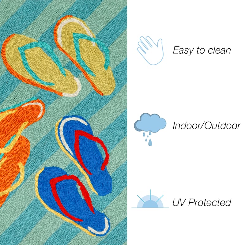 Liora Manne Frontporch Flip Flops Indoor/Outdoor Rug