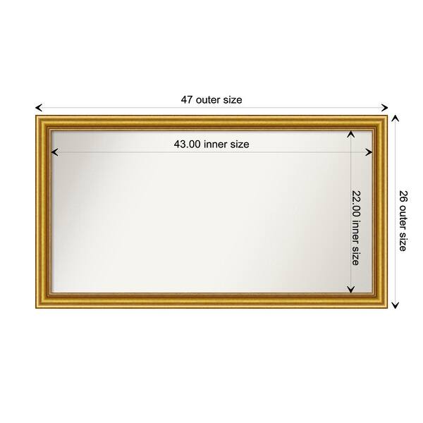 dimension image slide 3 of 93, Wall Mirror Choose Your Custom Size - Extra Large, Townhouse Gold Wood