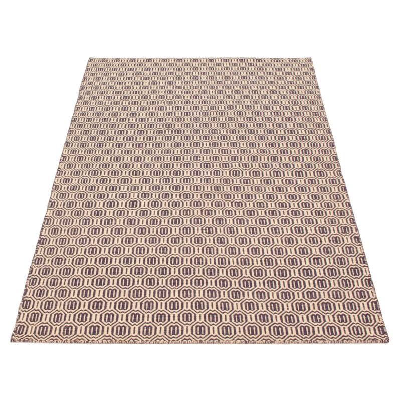 Nevada Cream, Purple Kilim 5'0" x 7'8" - 5'0 x 7'8