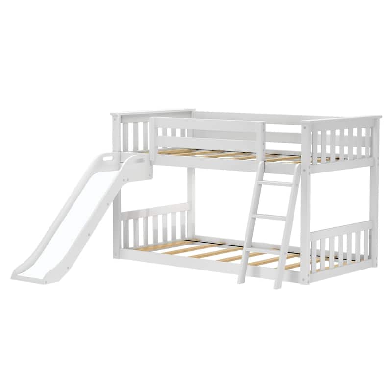 Max and Lily Classic Twin over Twin Low Bunk with Easy Slide