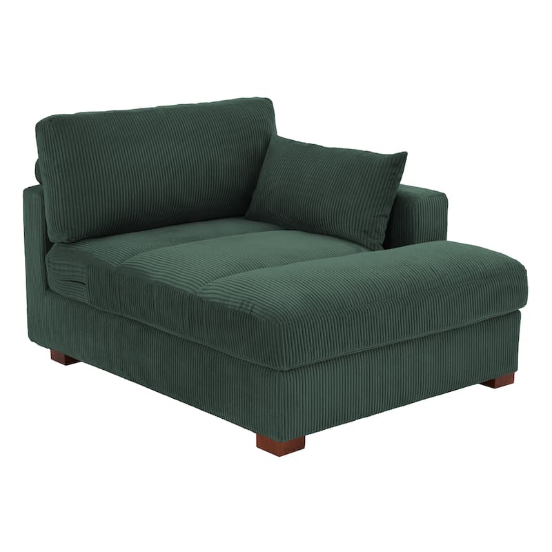 Modern Corduroy L-Shaped Sofa Chaise Lounge Couch