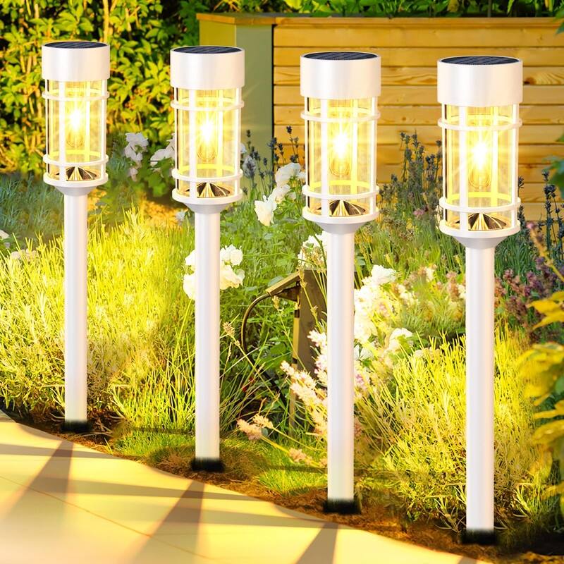 8 Pack Solar Pathway Lights Outdoor, Waterproof Solar Lights Outdoor - White