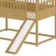preview thumbnail 16 of 14, Wooden House Bunk Bed with Convertible Slide and Ladder,Twin Over Twin