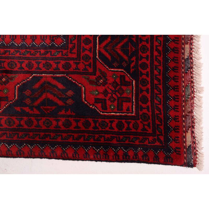 ECARPETGALLERY Hand-knotted Finest Khal Mohammadi Red Wool Rug - 4'2 x 5'10
