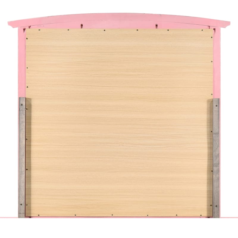 Wooden Framed Rectangular Dresser Wall Mirror - 37" - Pink