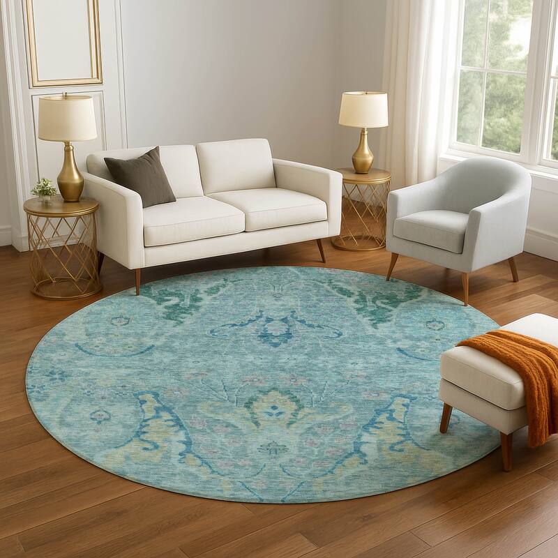 Premium Washable Super Soft Boho Chic Mayfield Rug - Blue - 8' x 8'