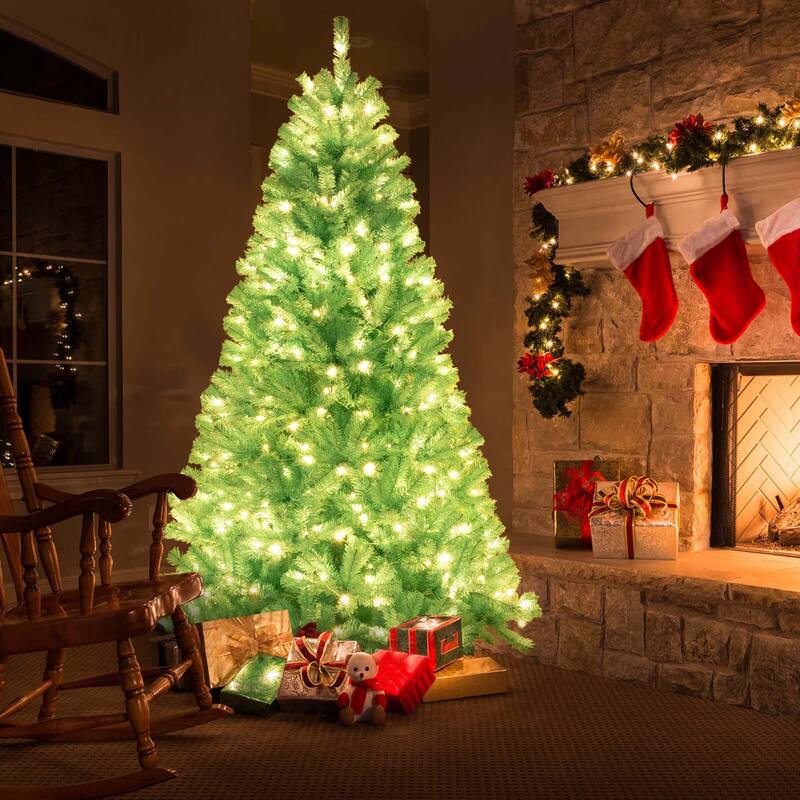 Costway 6/7 FT Artificial Xmas Tree with 758/1040 Branch Tips 280/380