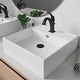 preview thumbnail 11 of 28, Kraus 3-in-1 Set White Square Ceramic Vessel Sink Arlo Faucet w/ Drain