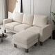 preview thumbnail 12 of 22, Modern Comfortable Living Room Furniture L Shape Sofa with Ottoman in Fabric with High Quality Wood and Durable Metal Legs