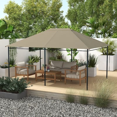 Outsunny 10' x 13' Gazebo Canopy Replacement, Patio Gazebo Roof with Top Vents for 84C-116