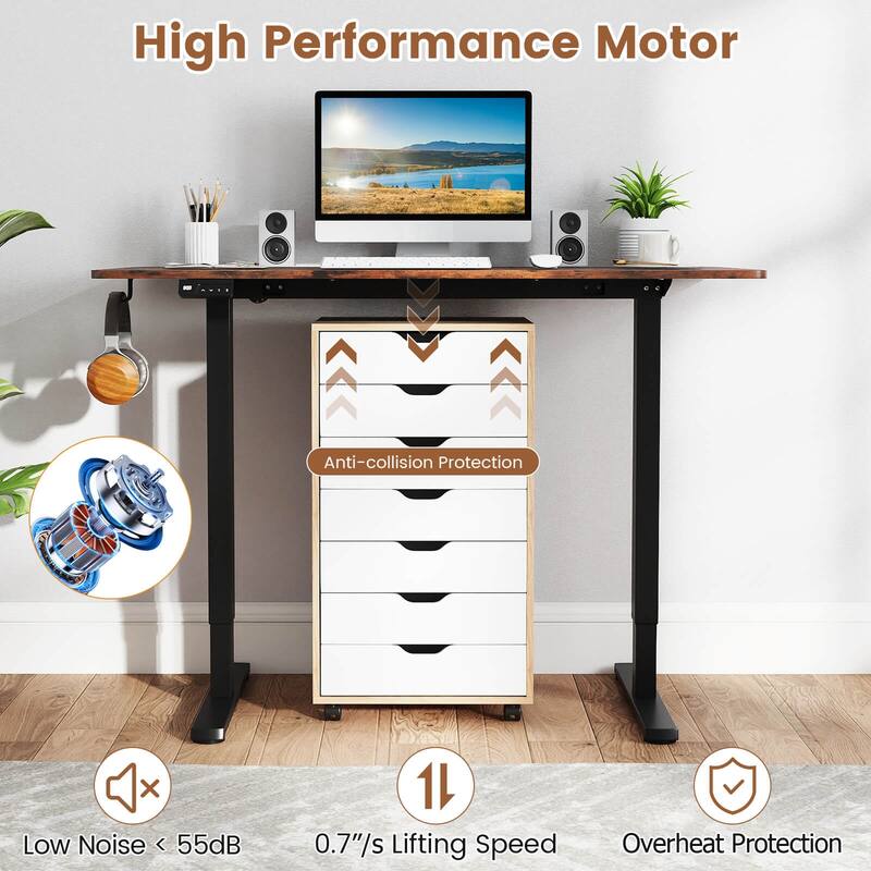 Costway 48” x 24” Electric Standing Desk with LED Display 2 Memory