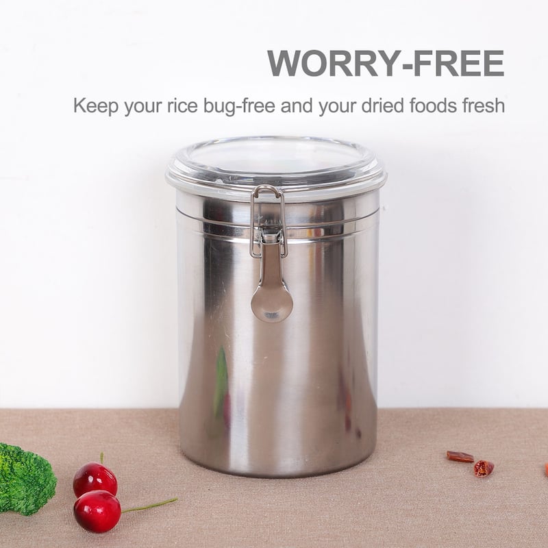 Stainless Steel Airtight Canister Kitchen Counter Food Container Storage 70oz - Silver