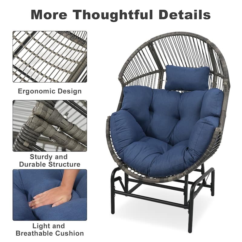Gymojoy Outdoor Oversized Egg Basket Rocking Chair