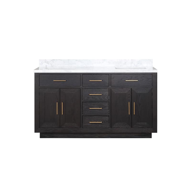 Lexora Abbey Bath Vanity and Carrara Marble Top